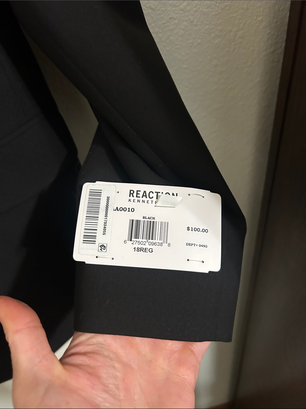 Kenneth Cole Reaction Big Boys Stretch Slim Fit Suit Jacket - Black. 18 reg NEW - Picture 4 of 9
